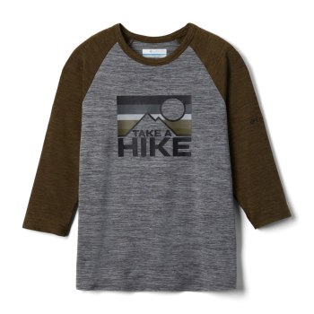 Columbia Majice S Kapuljačom Za Dječake - Outdoor Elements 3/4 Sleeve Sive Maslinasto Zelene | SOGR-